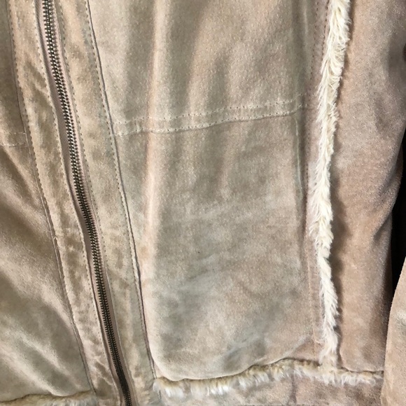 WILSONS LEATHER Tan Suede and Faux Fur Coat Size M - Picture 7 of 14